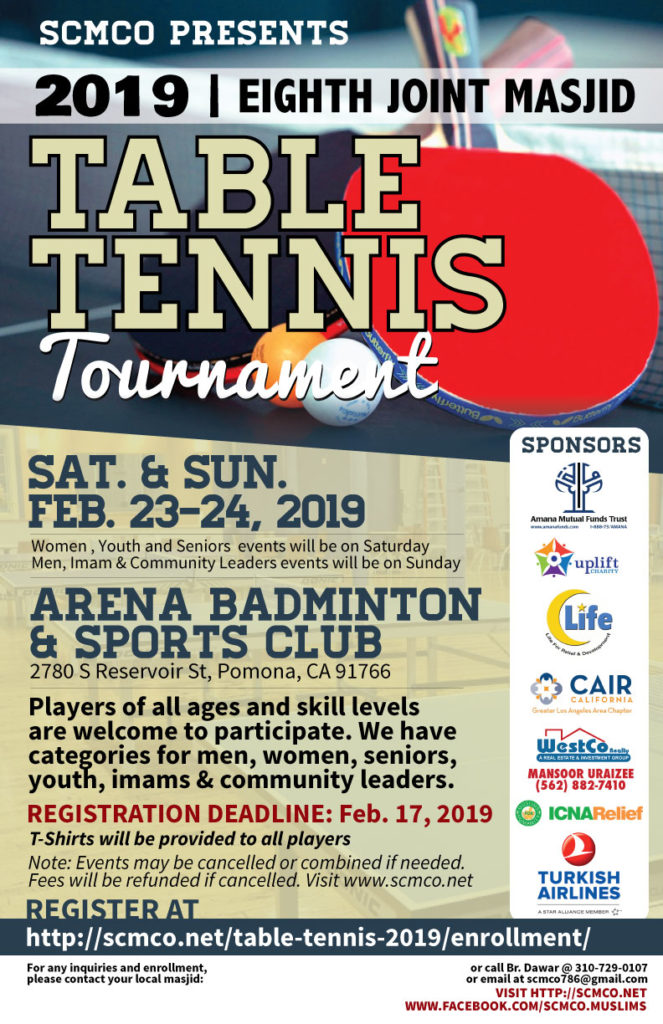 SCMCO 2019 Table Tennis Tournament Flier