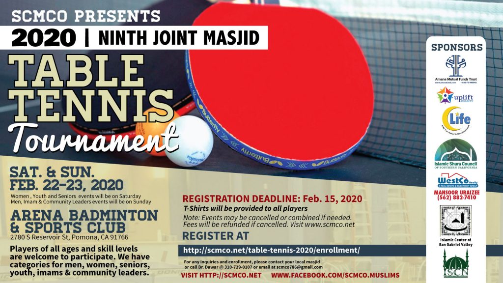 SCMCO Table Tennis 2020 Flier — TV Screen Version